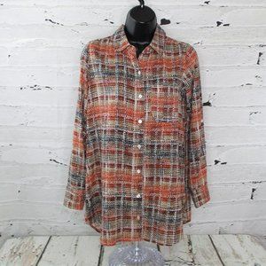 Intro Petites Abstract Print Button Front Top